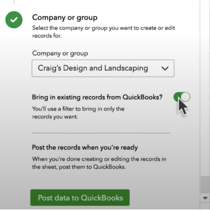 Video on How to set up spreadsheet sync in QuickBooks using a 3-step process.